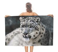 IOLVSHGH Snow Leopard Beach Towels Oversized 31"X 51" Extra Large Microfiber Pool Towel Sand Free Lightweight Beach Blanket Absorbent Quick Dry Bath Towels for Swim Pool Yoga Gym Camping