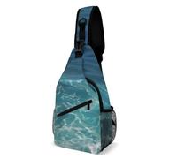 IOLVSHGH The Deep Blue Sea Sling Bag with Rfid Blocking Causal Mens Crossbody Bag Lightweight Chest Pack Large Man Purse Travel Crossbody Backpack Shoulder Sling Backpack for Hiking Running Cycling