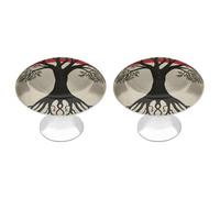 IOLVSHGH Tree of Life Palestinian Flag Kitchen Cabinet Knobs 2 Pack Bathroom Drawer Pulls Metal Dresser Knobs with Screw Cabinet Hardware Round Cabinet Handles for Cupboard Closet Bifold Door