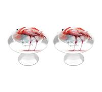 IOLVSHGH Watercolor Flamingo Kitchen Cabinet Knobs 2 Pack Bathroom Drawer Pulls Metal Dresser Knobs with Screw Cabinet Hardware Round Cabinet Handles for Cupboard Closet Bifold Door