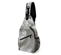 IOLVSHGH White Dragon Style Sling Bag with Rfid Blocking Causal Mens Crossbody Bag Lightweight Chest Pack Large Man Purse Travel Crossbody Backpack Shoulder Sling Backpack for Hiking Running Cycling