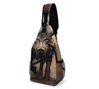 IOLVSHGH Wild Boar Photos Sling Bag with Rfid Blocking Causal Mens Crossbody Bag Lightweight Chest Pack Large Man Purse Travel Crossbody Backpack Shoulder Sling Backpack for Hiking Running Cycling