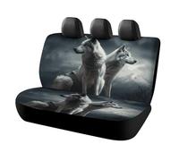IOLVSHGH Wolf at Night Car Seat Covers Protector Waterproof & Breathable Automotive Seat Covers Non-Slip Auto Backseat Cover Universal Accessories Rear Seats Cover for Cars SUV Truck