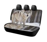 IOLVSHGH Wolf in The Snow Car Seat Covers Protector Waterproof & Breathable Automotive Seat Covers Non-Slip Auto Backseat Cover Universal Accessories Rear Seats Cover for Cars SUV Truck