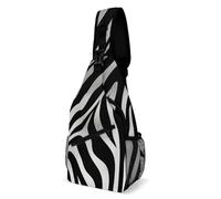 IOLVSHGH Zebra Print Sling Bag with Rfid Blocking Causal Mens Crossbody Bag Lightweight Chest Pack Large Man Purse Travel Crossbody Backpack Shoulder Sling Backpack for Hiking Running Cycling