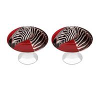 IOLVSHGH Zebra Red Kitchen Cabinet Knobs 2 Pack Bathroom Drawer Pulls Metal Dresser Knobs with Screw Cabinet Hardware Round Cabinet Handles for Cupboard Closet Bifold Door