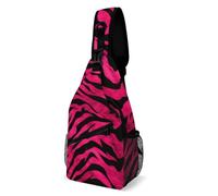 IOLVSHGH Zebra Tiger Leopard Sling Bag with Rfid Blocking Causal Mens Crossbody Bag Lightweight Chest Pack Large Man Purse Travel Crossbody Backpack Shoulder Sling Backpack for Hiking Running Cycling
