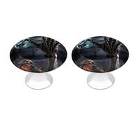 IOLVSHGH Zombie Hand Dark Halloween Kitchen Cabinet Knobs 2 Pack Bathroom Drawer Pulls Metal Dresser Knobs with Screw Cabinet Hardware Round Cabinet Handles for Cupboard Closet Bifold Door