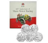 IOM 2024 The History of Isle of Man Motor Racing BUNC 50p Coin Collection in a presentation pack