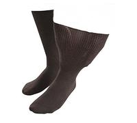 IOMI 1 Pack Extra Wide Loose Fit Cotton Oedema Socks for Swollen Ankles - 6-8.5 UK - Brown