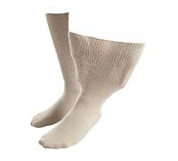 IOMI 1 Pack Extra Wide Loose Fit Cotton Oedema Socks for Swollen Ankles - 9-11 UK - Beige