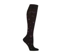IOMI 1 Pack Ladies 18 mmHg Graduated Compression Flight Socks for DVT - 4-7 UK - Black (Hearts)