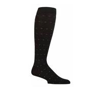 IOMI 1 Pack Mens 18 mmHg Graduated Compression Flight Socks for DVT - 9-11 UK - Black (Squares)