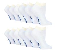 IOMI 12 Pair Unisex Low-Cut Diabetic Trainer Socks: Ideal for Swollen Feet & Ankle - 6-8 UK - White