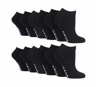 IOMI 12 Pair Unisex Low-Cut Diabetic Trainer Socks: Ideal for Swollen Feet & Ankle - 9-11 UK - Black