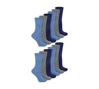 IOMI 12 Pairs Ladies Diabetic Bamboo Socks | Non Elastic Gentle Grip Top Socks - 4-8 UK - Blue