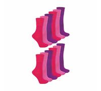 IOMI 12 Pairs Ladies Diabetic Bamboo Socks | Non Elastic Gentle Grip Top Socks - 4-8 UK - Pink