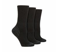 IOMI 3 Pack Diabetic Walking Socks for Mens Non Elastic Extra Wide Seamless Hiking Socks (6-8, Black)