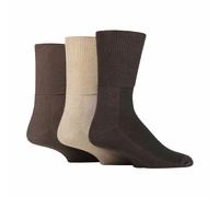 IOMI 3 Pack Extra Wide Bamboo Diabetic Socks for Swollen Legs - 12-14 UK - Coffee Bean
