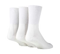 IOMI 3 Pack Extra Wide Bamboo Diabetic Socks for Swollen Legs - 6-8.5 UK - White