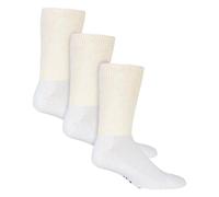 IOMI 3 Pack Extra Wide Cotton Diabetic Socks for Swollen Legs - 12-14 UK - White