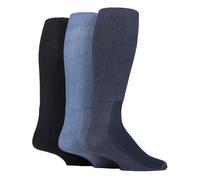 IOMI 3 Pack Ladies Knee High Soft Bamboo Diabetic Socks - 12-14 UK - Denim Blue