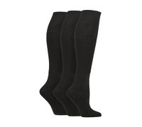 IOMI 3 Pack Ladies Knee High Soft Bamboo Diabetic Socks - 4-8 UK - Black