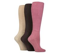 IOMI 3 Pack Ladies Knee High Soft Bamboo Diabetic Socks - 4-8 UK - Dark Pink