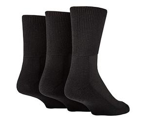 IOMI - 3 Pack Mens Extra Wide Cotton Diabetic Work Socks | Cushioned Sole, Smooth Toe Seam and Heavy Duty Socks
