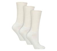 IOMI 3 Pairs Diabetic Socks with Grips | Extra Wide Non Slip Slipper Socks - 9-11 UK - White