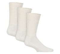 IOMI 3 Pairs Diabetic Socks with Grips Non Slip Extra Wide Socks (6-8.5, White)