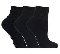 IOMI 3 Pairs Extra Wide Cotton Non Binding Low Quarter Ankle Socks for Diabetes