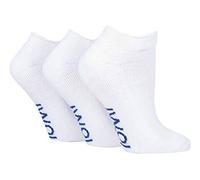 IOMI - 3 Pairs Extra Wide Cushioned Cotton Rich Trainer Diabetic Socks for Swollen Feet and Ankles (4-8 UK, White (Trainer))