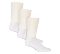 IOMI - 3 Pairs of Extra Wide Diabetic Socks for Swollen Legs in 2 Colours and 4 Sizes (12-14 UK, White)
