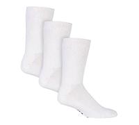 IOMI - 3 Pairs of Extra Wide Diabetic Socks for Swollen Legs in 2 Colours and 4 Sizes (Kids 12.5-3.5 uk, White)