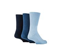 IOMI 3 Pairs SockShop Extra Wide for Swollen Legs BAMBOO Diabetic Socks (as8, numeric, numeric_12, numeric_14, regular, regular, Blue Mix)