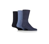 IOMI 3 Pairs SockShop Extra Wide for Swollen Legs BAMBOO Diabetic Socks (as8, numeric, numeric_12, numeric_14, regular, regular, Denim Mix)