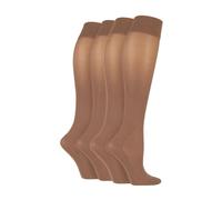 IOMI 4 Pack Graduated Compression Energising Knee High Flight Socks - 4-7 UK - Natural