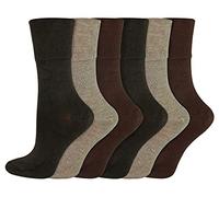 6 Pack Ladies Diabetic Socks | IOMI | Wide Seamless Bamboo Non Binding Socks