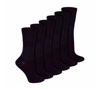 IOMI 6 Pack Ladies Non Elastic Bamboo Diabetic Socks - 4-8 UK - Black