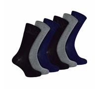 IOMI - 6 Pack Mens Diabetic Bamboo Socks | Extra Wide Seamless Loose Non Elastic Socks