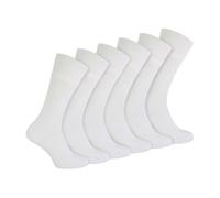 IOMI - 6 Pack Mens Diabetic Bamboo Socks | Extra Wide Seamless Loose Non Elastic Socks (6-11, White)