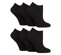IOMI 6 Pack Womens Diabetic Trainer Socks | Extra Wide Socks for Swollen Feet - 4-8 UK - Black
