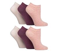 IOMI 6 Pairs Womens Diabetic Trainer Socks Extra Wide Ankle Socks for Swollen Feet (4-8, Lavender Cream/Rasp/Sherbet Pink)