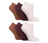 IOMI 6 Pairs Womens Diabetic Trainer Socks Extra Wide Ankle Socks for Swollen Feet (Terracotta/Lavender Cream/Burgundy, 4-8)