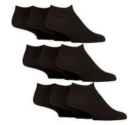 IOMI 9 Pack Mens Diabetic Trainer Socks | Non Elastic Extra Wide Ankle Socks - 12-14 UK - Black