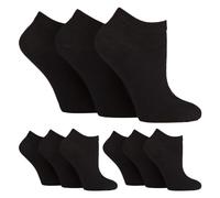 IOMI 9 Pair Multipack Ladies Diabetic Trainer Socks Loose Fitting Non Binding Ankle Socks