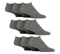 Gentle Grip 9 Pack Mens Diabetic Trainer Socks Extra Wide Socks for Swelling (UK, Numeric, 12, 14, Regular, Regular, Grey)