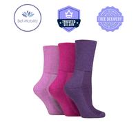 Iomi Bamboo Cushioned Diabetic Socks 3 Pairs - Size 4-8 (Blackberry Mix)