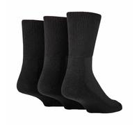 IOMI Footnurse - 3 Pack Unisex Extra Wide Bamboo Diabetic Socks | 4 Sizes | For Swollen Feet & Legs | Smooth Toe Seam | Cushioned Foot (9-11 UK, Black)